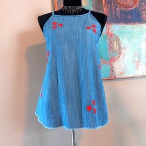 Crown & Ivey Denim Baby Doll Top Size: S